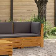 vidaXL Hörnsoffa för trädgård Massivt Akaciaträ Brun