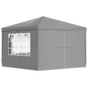 vidaXL Partytält 300 x 300 x 255 cm Ljusgrå PE och stål