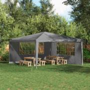 vidaXL Partytältvägg 2 pcs 400 x 195 cm Ljusgrå PE och stål