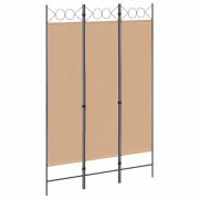 vidaXL 3-panelers rumskärm Beige 120 x 180 cm Tyg