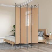 vidaXL 4-panelig rumsavskiljare Beige 160 x 220 cm Tyg