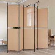 vidaXL 5-panel rumskärm Beige 250 x 200 cm Tyg