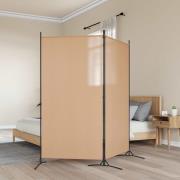 vidaXL 2-Panel Rumsavskiljare Beige 175 x 180 cm Tyg