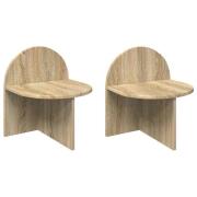 vidaXL Sängbord 2 pcs Sonoma-ek 40 x 35,5 x 45,5 cm Konstruerat trä