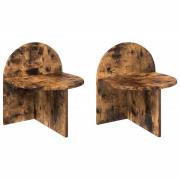 vidaXL Sängbord 2 pcs Rökt ek 40 x 35,5 x 45,5 cm Konstruerat trä