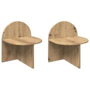 vidaXL Sängbord 2 pcs Artisan-ek 40 x 35,5 x 45,5 cm Konstruerat trä