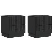 vidaXL Nattduksbord 2 pcs Svart 43 x 34,5 x 44,5 cm Konstruerat trä