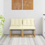 vidaXL 2 Stycke Utomhus Mellansoffa