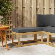 vidaXL Utomhuspall med kudde Vit 80 x 43 x 45 cm Massivt Akaciaträ