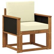 vidaXL Utomhus Mellansoffa Massivt Akaciaträ Naturlig