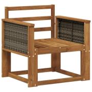 vidaXL Utomhus Mellansoffa Massivt Akaciaträ Naturlig