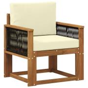 vidaXL Utomhus Mellansoffa Massivt Akaciaträ Naturlig