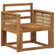 vidaXL Utomhus Mellansoffa Massivt Akaciaträ Naturlig