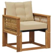 vidaXL Utomhus Mellansoffa Massivt Akaciaträ Naturlig