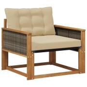 vidaXL Utomhussoffset Massivt Akaciaträ och Textilene Naturfärg