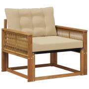 vidaXL Utomhussoffset Massivt Akaciaträ och Textilene Naturfärg