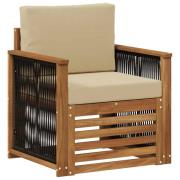 vidaXL Utomhus Mellansoffa Naturlig