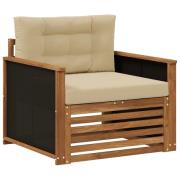 vidaXL Utomhus Mellansoffa Massivt Akaciaträ Naturlig