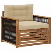 vidaXL Utomhus Mellansoffa Naturlig