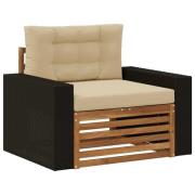 vidaXL Utomhus Mellansoffa Massivt Akaciaträ Naturlig