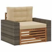 vidaXL Utomhus Mellansoffa Massivt Akaciaträ Naturlig