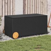 vidaXL Dynbox på hjul svart 190L konstrottning