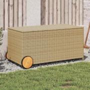 vidaXL Dynbox med hjul blandad beige 190L konstrottning