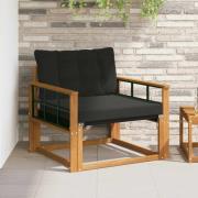 vidaXL Utomhussoffset Massivt Akaciaträ och Textilene Naturfärg