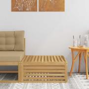 vidaXL Utomhuspall Massivt Akaciaträ Vit 79 x 79 x 37 cm