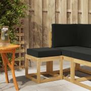 vidaXL Utomhuspall med kudde Vit 43 x 43 x 45 cm Massivt Akaciaträ