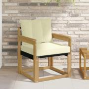 vidaXL Utomhussoffa Massivt Akaciaträ och Textilene Vit