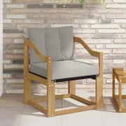 vidaXL Utomhussoffa Massivt Akaciaträ Vit och ljusgrå