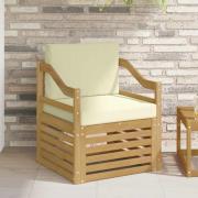 vidaXL Utomhussoffa Polyester Vit och grädde