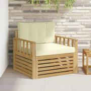 vidaXL Utomhussoffa Polyester Vit och grädde