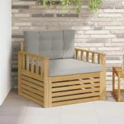 vidaXL Utomhussoffa Polyester Vit och ljusgrå