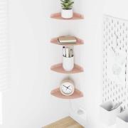 vidaXL Flytande hylla med hylla med lagring 4 pcs Rosa 15 x 15 x 2 cm