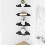 vidaXL Flytande hylla med hylla med lagring 4 pcs Svart 18 x 18 x 2 cm