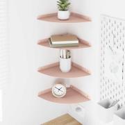 vidaXL Flytande hylla med hylla med lagring 4 pcs Rosa 24 x 24 x 2 cm