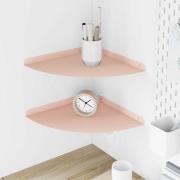 vidaXL Flytande hylla med hylla med lagring 2 pcs Rosa 30 x 30 x 2 cm