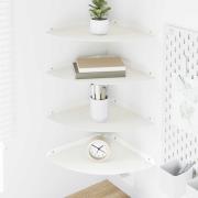 vidaXL Flytande hylla med hylla med lagring 4 pcs Vit 30 x 30 x 2 cm