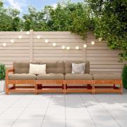 vidaXL Sektionell Soffa Enheter VaxBrun 252 x 62 x 70,5 cm