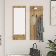 vidaXL Väggmonterad Klädhängare med hylla Artisan Ek 70 x 10 x 90 cm