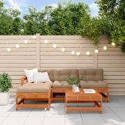 vidaXL Trädgård loungemöbler 5 pcs Vaxbrun Furu Massiv furu