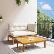 vidaXL 2 Stycke Akaciaträ Brun