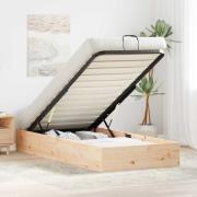 vidaXL Bäddsoffa med förvaring Naturfärg 100 x 200 cm Massivt furu