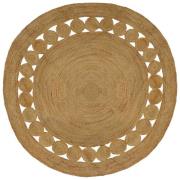 vidaXL Matta Naturfärg Ø 240 cm Jute