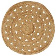 vidaXL Matta Naturfärg Ø 90 cm Jute