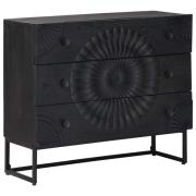 vidaXL Lådans skåp med låda Svart 75 x 30 x 65 cm