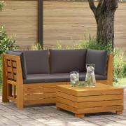 vidaXL 2 Stycke Trädgård loungemöbler Massivt Akaciaträ Brun