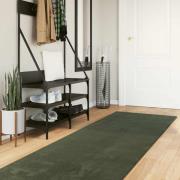 vidaXL Mellanhög mjuk och tvättbar matta HUARTE Skoggrön 750 x 80 cm